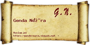Genda Nóra névjegykártya